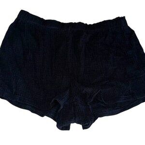 Shein Curve 2XL Black Gauze Cotton Shorts